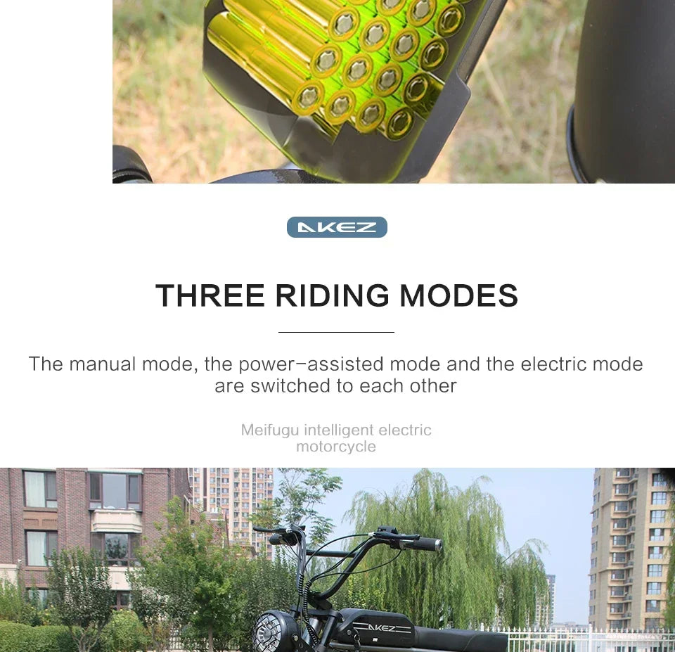 Electric Bike AKEZ 1500W Motor 48V 18AH Leisure commuting with Hydraulic Brake Electric Bicycle 20 inch mountain off-road E-bike 7 Sister Stars LLC