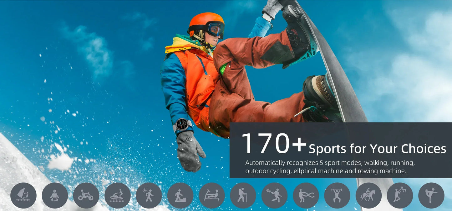 2025 New GPS Sports Smart Watch 1.32 inch AMOLED 5ATM Waterproof Outdoor Watch 360mAh Battery call Smarwatch For Men And Women