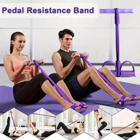 1PC6-tube elastic yoga pedal pull resistance band, suitable for abdominal/waist/arm/leg stretching slimming training 7 Sister Stars LLC