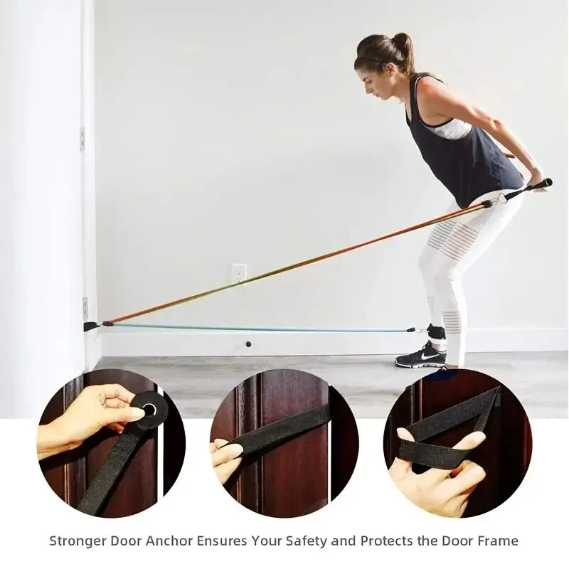 11pcs/Set Pull Rope, Resistance Bands, Portable Fitness Equipment, Ankle Strap, Chest Expander, Elastic Exercise Band 7 Sister Stars LLC