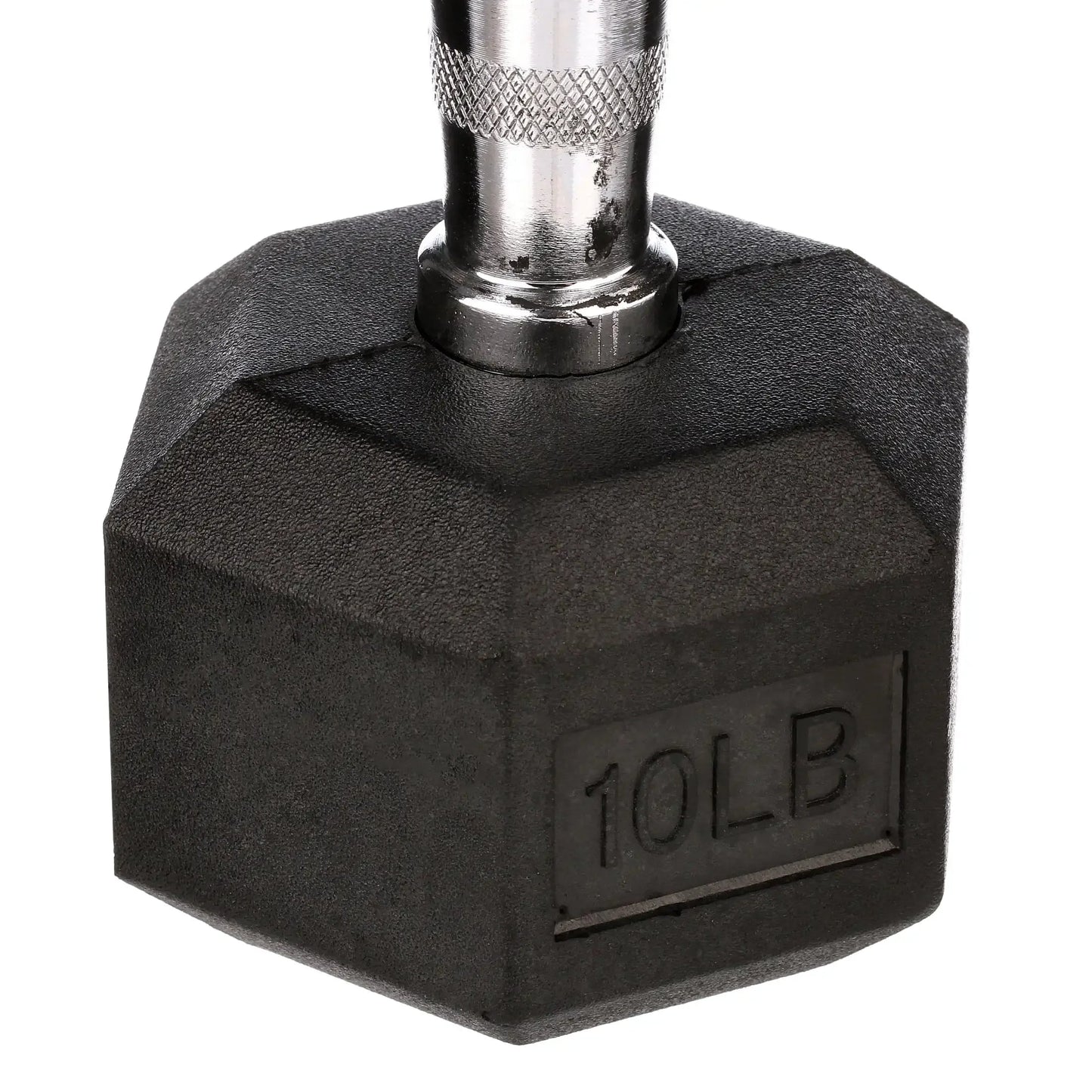 10lb Rubber Encased Hex Dumbbell Pair Black, Non-Roll Design for Home Gym, Strength Training & Weightlifting 7 Sister Stars LLC