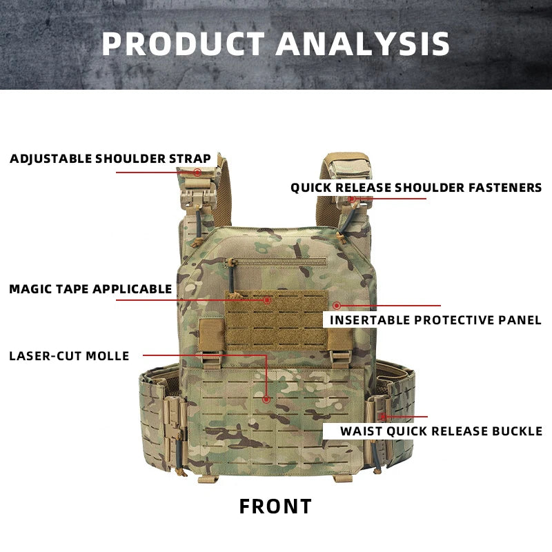 Outdoor hunting vest, tactical training clothing, quick disassembly