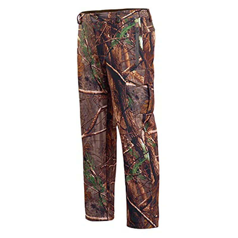 Hunting Pants for Men Camouflage Clothing Gear Windproof Fleece Lined for Winter
