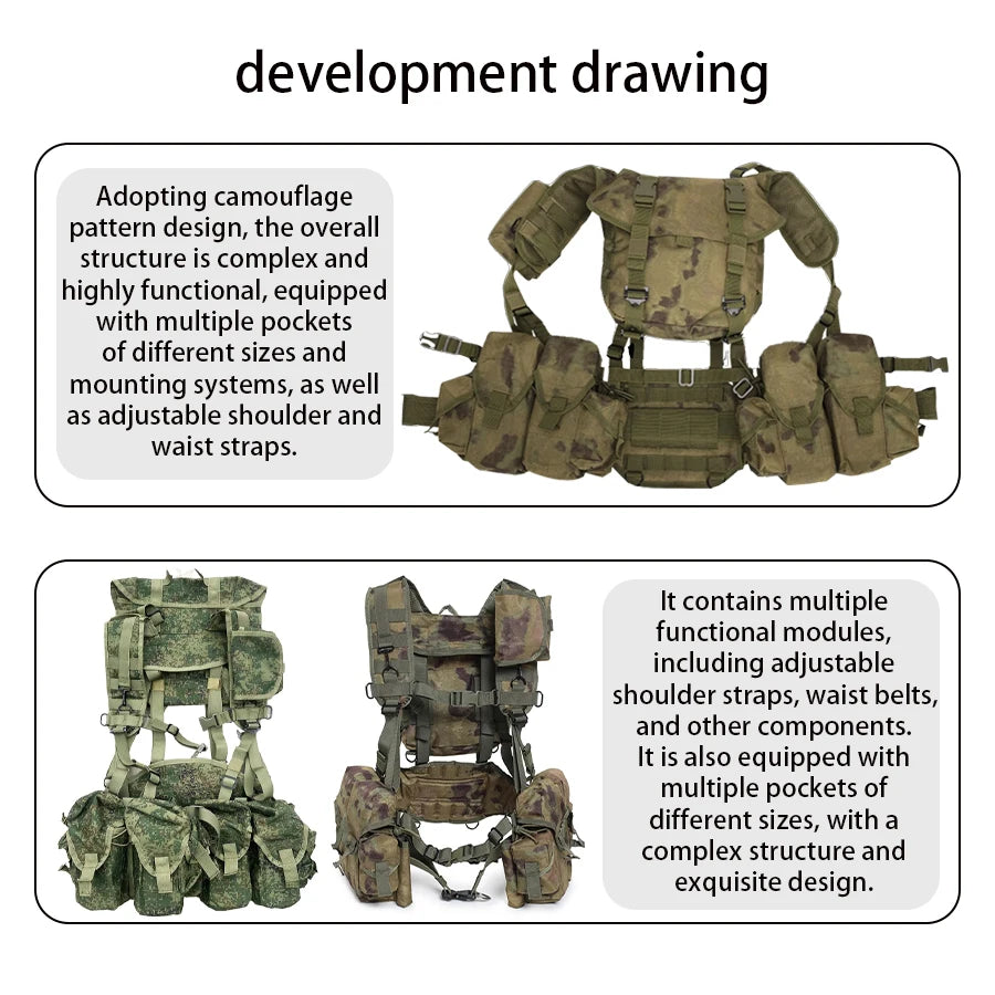 Russian outdoor hunting vest with quick drying suspension system, breathable and wear-resistant
