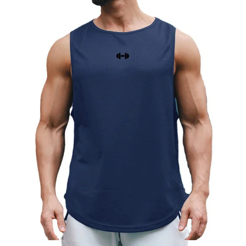 Gym Fitness Bodybuilding Sport Vests Mesh Breathable Quick Dry Running Tank Tops Mens Workout Muscle Casual Elastic T-shirts 7 Sister Stars LLC