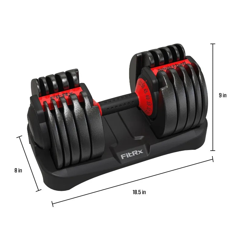 FitRx Adjustable Dumbbells, 52.5lb SmartBell Dumbbell Set with Quick-Select Weights for Home Gym 7 Sister Stars LLC