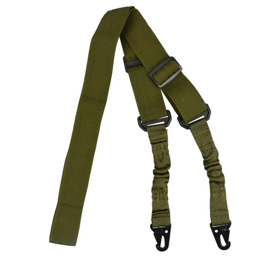 Two Points Rifle Sling with Length Adjuster Traditional Sling with Metal Hook Adjustable Outdoor Hunting Shotgun Belts