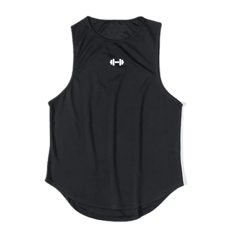 Gym Fitness Bodybuilding Sport Vests Mesh Breathable Quick Dry Running Tank Tops Mens Workout Muscle Casual Elastic T-shirts 7 Sister Stars LLC