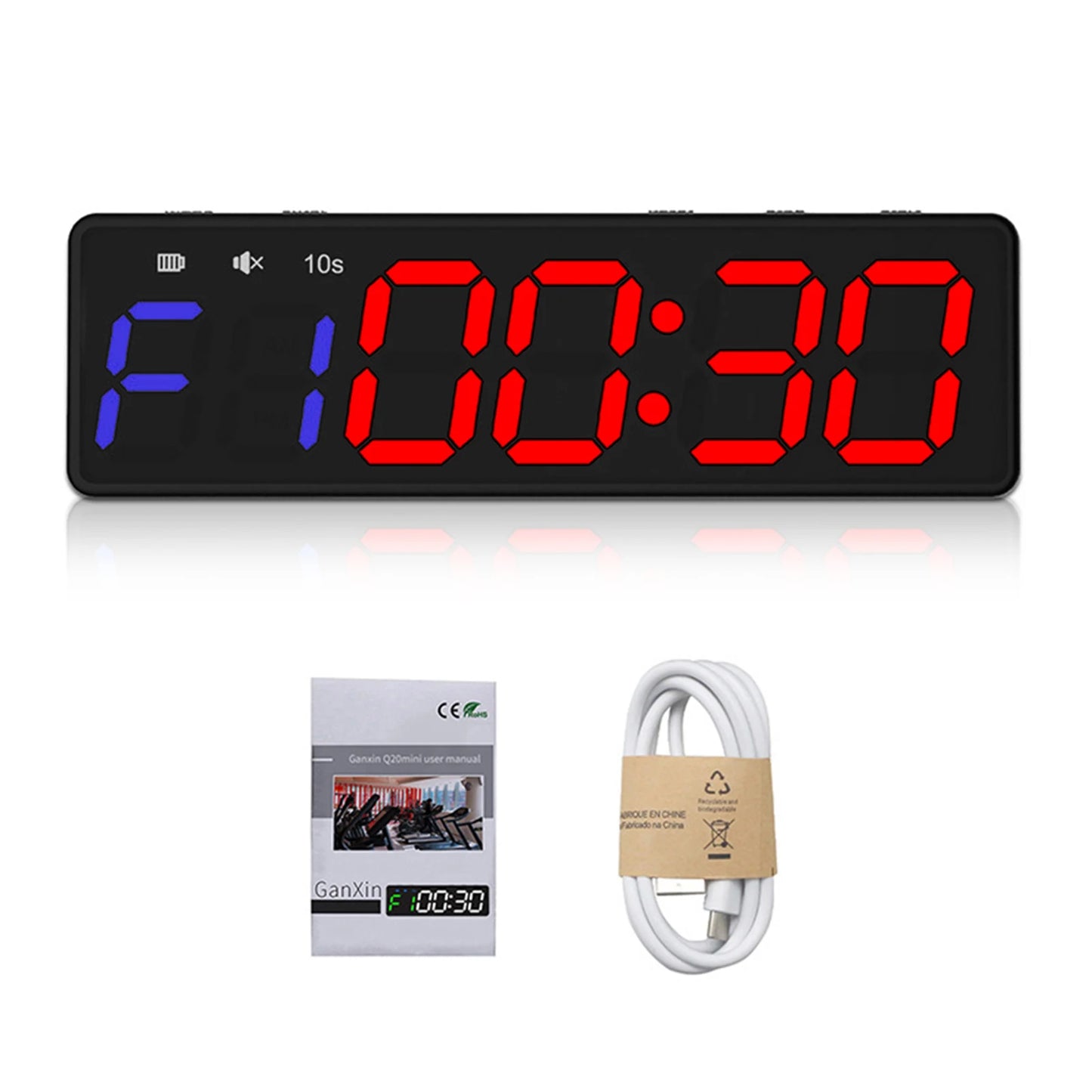 Gym Timer Mini Gym Timer Rechargeable Stopwatch Portable Countdown/up Clock with Magnetic Back for Home Gym Fitness Training