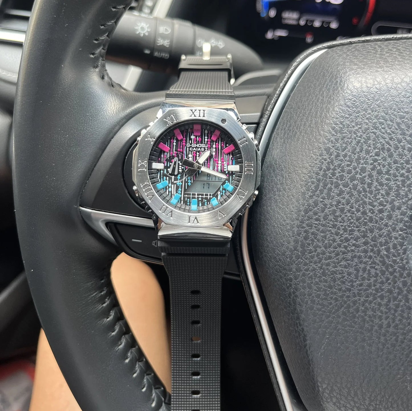 Digital sports electronic watch for men and women Alloy LED dial Roman numerals Full functionality World time Oak GM series