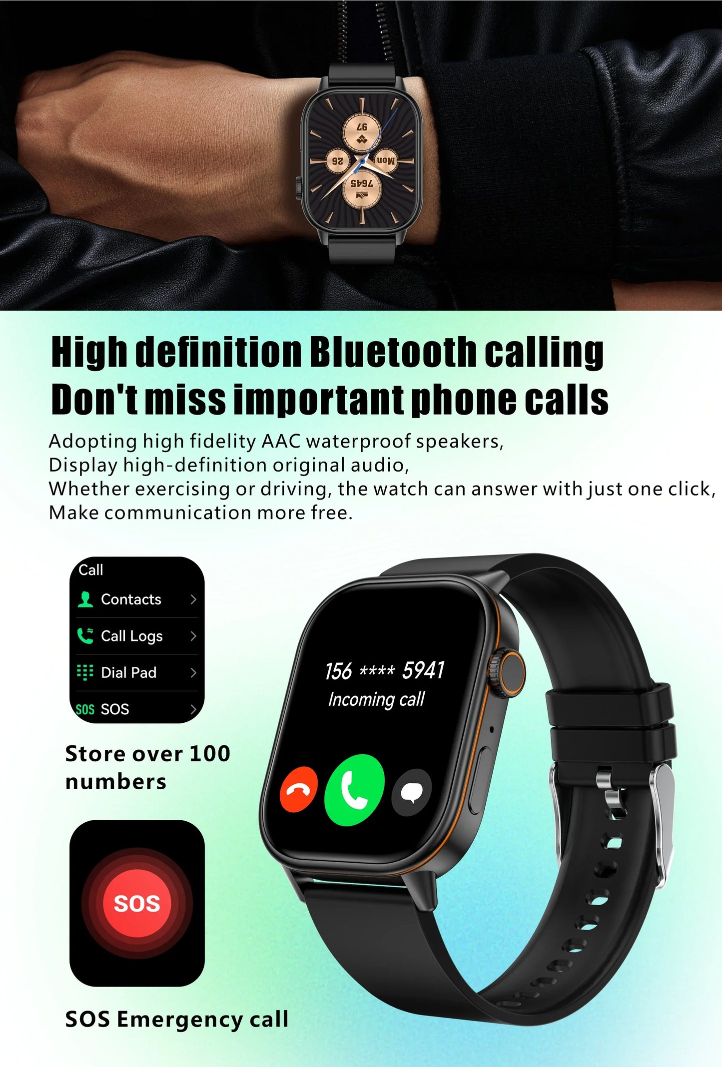 2025 New Built-in GPS Outdoor Smart Watch 2.01''HD Screen178+sports  Health Monitoring Bluetooth Call lP68 Waterproof Smartwatch