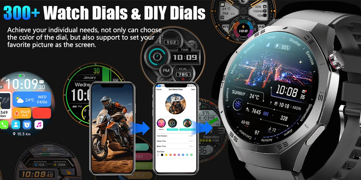 2025 New GUHUAVMI GT5 Pro Smart Watch Men HD AMOLED Screen GPS Motion trajectory HeartRate Bluetooth Call 1.52" SmartWatch IP68