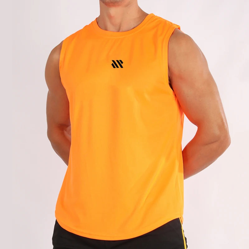 GITF Men's Bodybuilding Vest Gym Workout Mesh Fitness Sleeveless shirt Running wear Stringer Single shirt Summer Accident vest 7 Sister Stars LLC