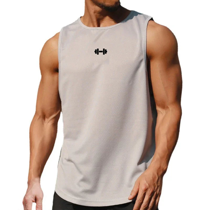 Gym Fitness Bodybuilding Sport Vests Mesh Breathable Quick Dry Running Tank Tops Mens Workout Muscle Casual Elastic T-shirts 7 Sister Stars LLC
