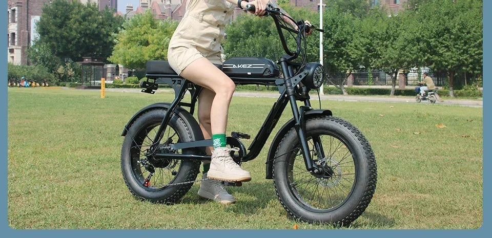 Electric Bike AKEZ 1500W Motor 48V 18AH Leisure commuting with Hydraulic Brake Electric Bicycle 20 inch mountain off-road E-bike 7 Sister Stars LLC