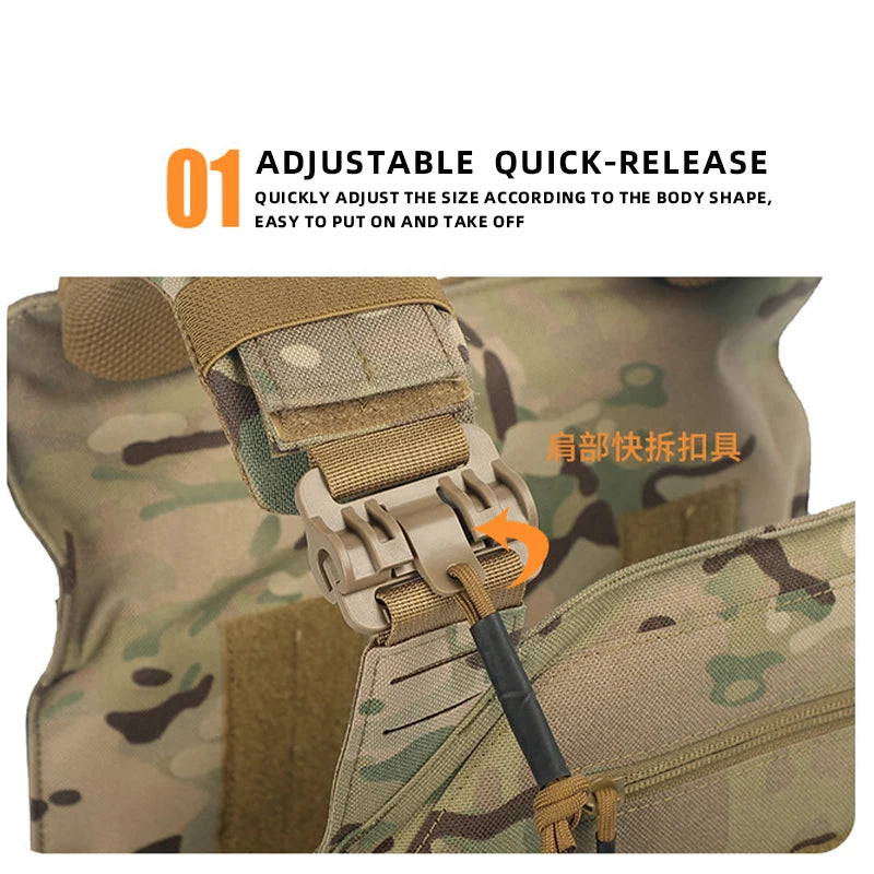 Outdoor hunting vest, tactical training clothing, quick disassembly