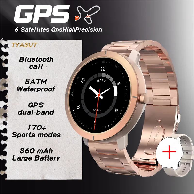 2025 New GPS Sports Smart Watch 1.32 inch AMOLED 5ATM Waterproof Outdoor Watch 360mAh Battery call Smarwatch For Men And Women