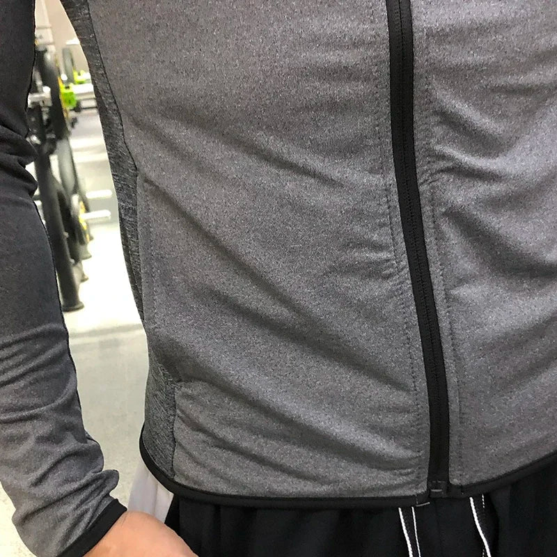 New Winter Autumn Hoodies Sport Shirt Men Hat Zipper Running Jackets Fitness Gym Sports Clothing Sport Top Men's Sportswear 2022 7 Sister Stars LLC