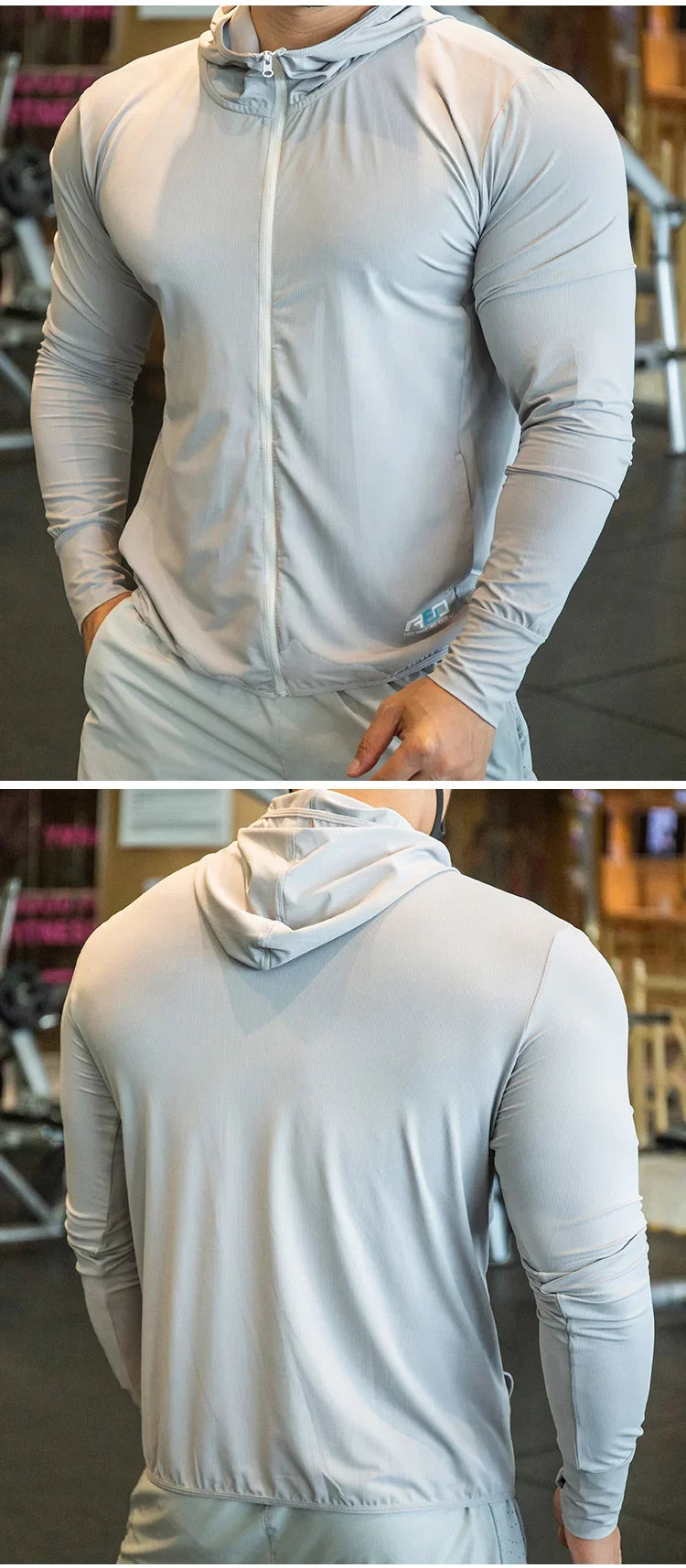 2023 High Quality Men's Jacket Sports Zip Up Long Sleeve T-shirts Quick Dry Gym Fitness Elasticity Coats Running Man Sweatshirts