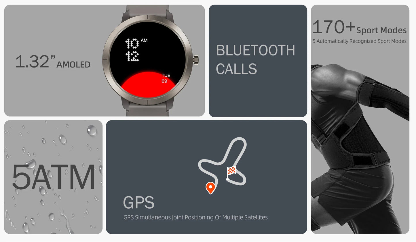 2025 New GPS Sports Smart Watch 1.32 inch AMOLED 5ATM Waterproof Outdoor Watch 360mAh Battery call Smarwatch For Men And Women