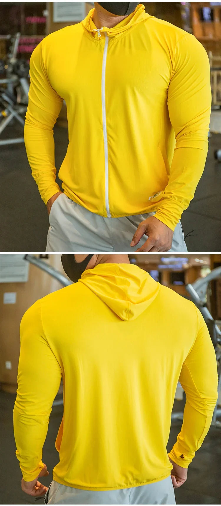 2023 High Quality Men's Jacket Sports Zip Up Long Sleeve T-shirts Quick Dry Gym Fitness Elasticity Coats Running Man Sweatshirts 7 Sister Stars LLC