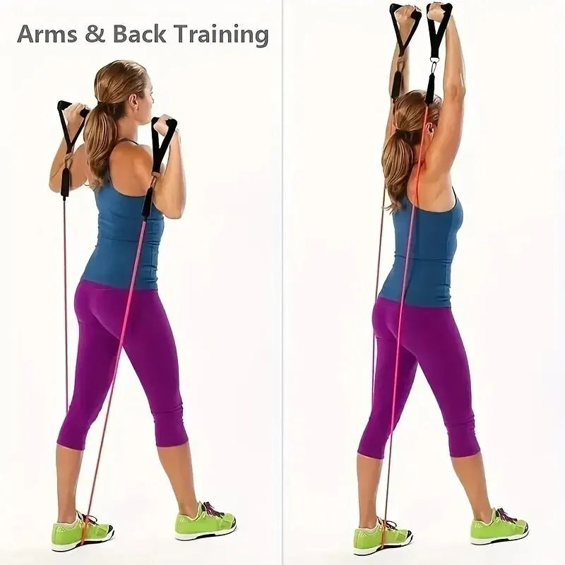 11pcs/Set Pull Rope, Resistance Bands, Portable Fitness Equipment, Ankle Strap, Chest Expander, Elastic Exercise Band 7 Sister Stars LLC