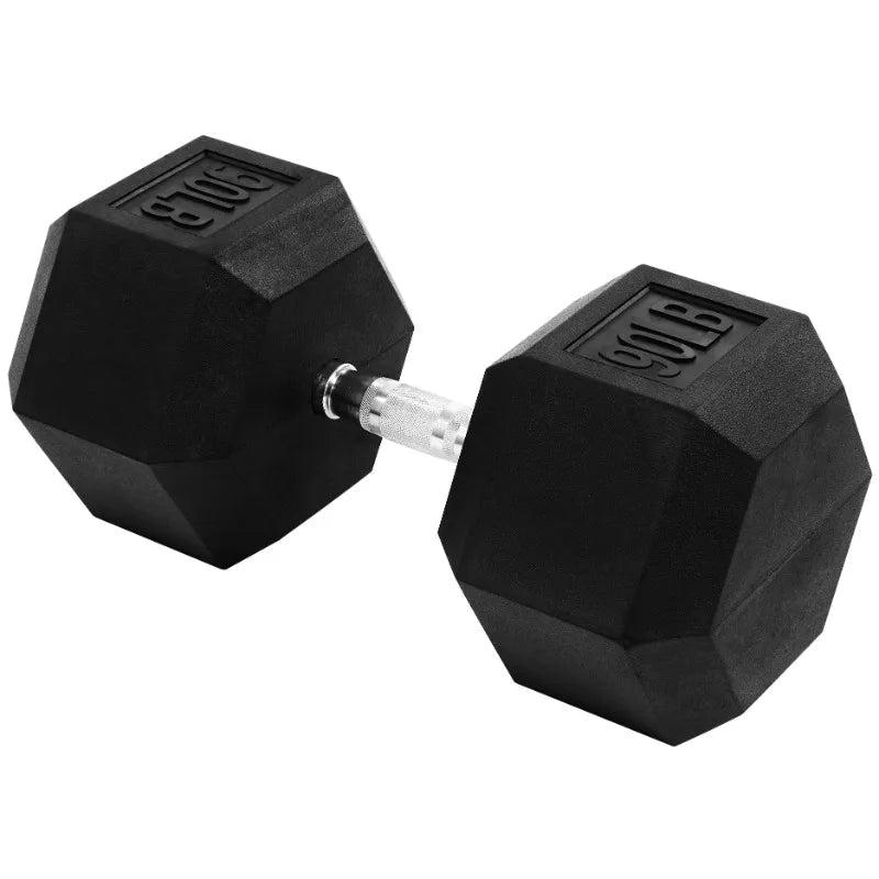 BalanceFrom Rubber Encased Hex Dumbbells, 45 lbs Pair, Black 7 Sister Stars LLC