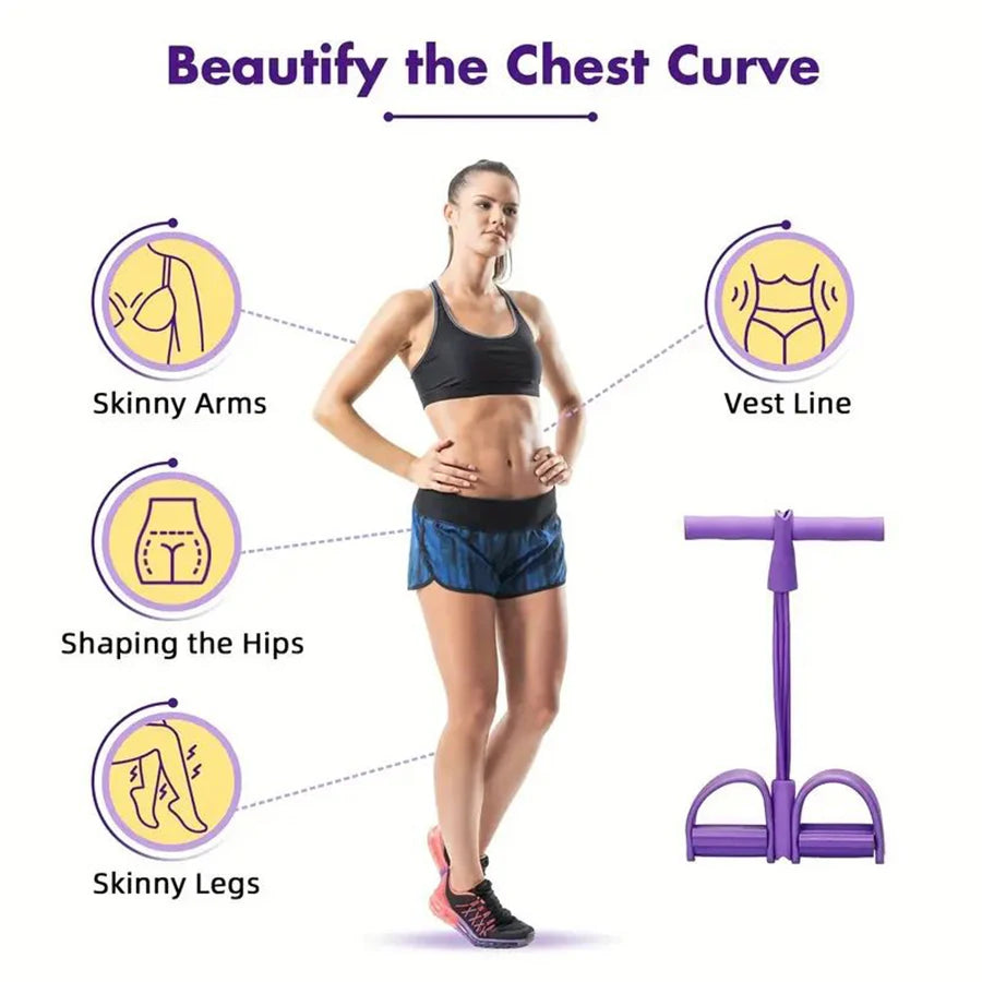 1PC6-tube elastic yoga pedal pull resistance band, suitable for abdominal/waist/arm/leg stretching slimming training