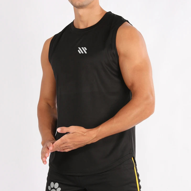 GITF Men's Bodybuilding Vest Gym Workout Mesh Fitness Sleeveless shirt Running wear Stringer Single shirt Summer Accident vest 7 Sister Stars LLC