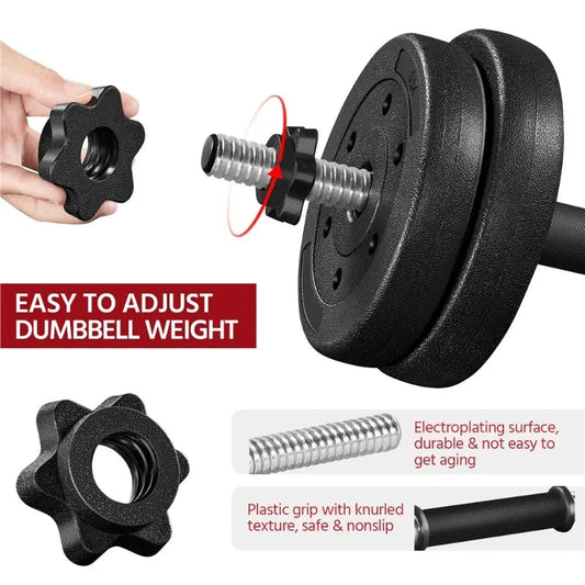 Alden Design 66 lb. Adjustable Dumbbell Free Weight Set, Black 7 Sister Stars LLC