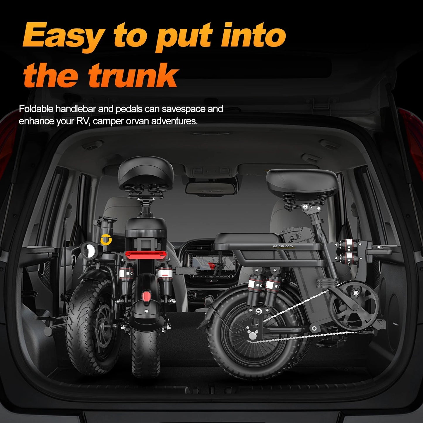 14 Inch Dual Suspension Electric Bicycle 500W Folding Ebike With 48V 15Ah Lithium Battery City Electric Bike 7 Sister Stars LLC