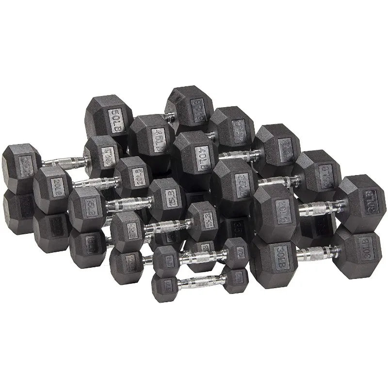 BalanceFrom Rubber Encased Hex Dumbbells, 45 lbs Pair, Black 7 Sister Stars LLC
