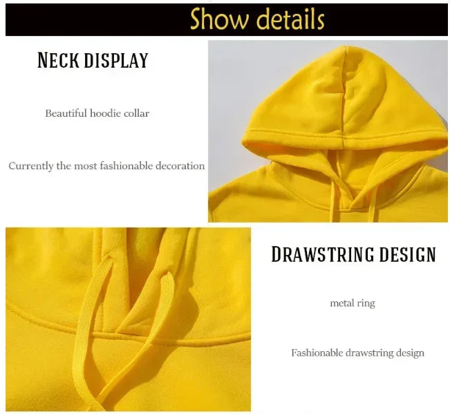 Autumn Winter Two Piece Set for men Drawstring Women's Tracksuit Hooded Suit Quality Comfortable Casual Pullover Fashion New 7 Sister Stars LLC
