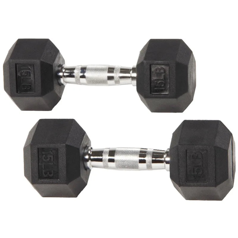 BalanceFrom Rubber Encased Hex Dumbbells, 45 lbs Pair, Black 7 Sister Stars LLC