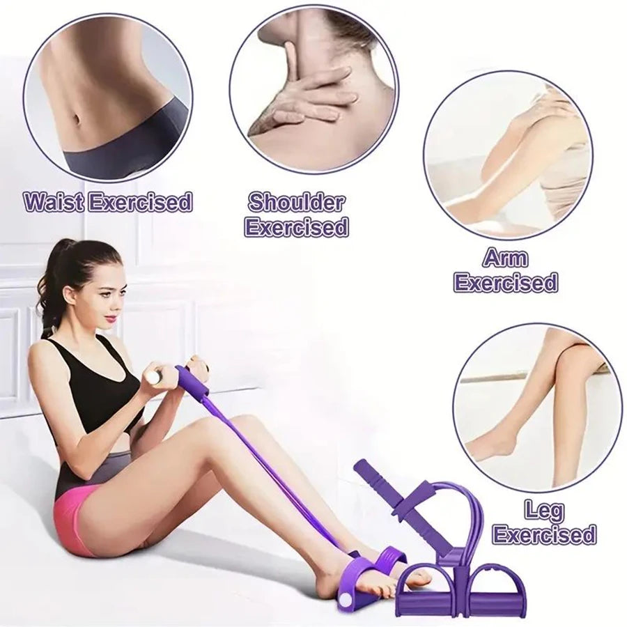 1PC6-tube elastic yoga pedal pull resistance band, suitable for abdominal/waist/arm/leg stretching slimming training 7 Sister Stars LLC