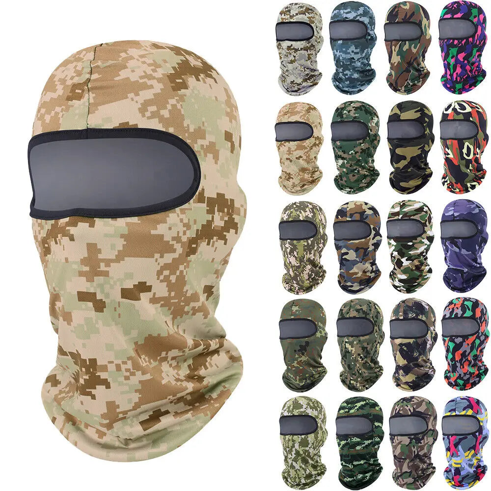 Tactical Military Camo Balaclava Ski Face Mask UV Protector for Man Women Hunting Fishing Motorcycle Windproof