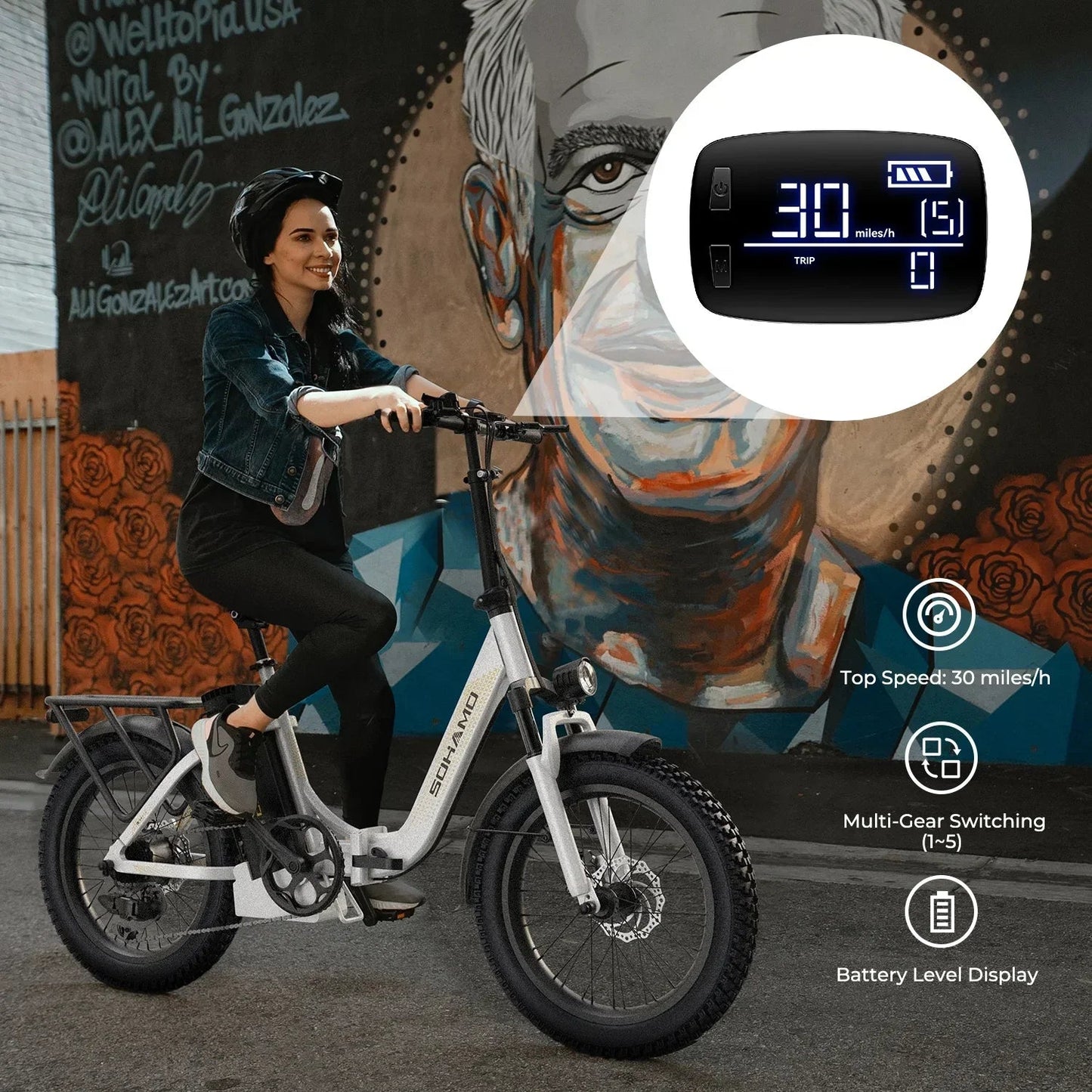 Ebike S3 750W 20Ah 48V Lithium Battery Electric Bicycle Hub Motor Adult Women's Electric Bicycle Suitable for Beach City 7 Sister Stars LLC