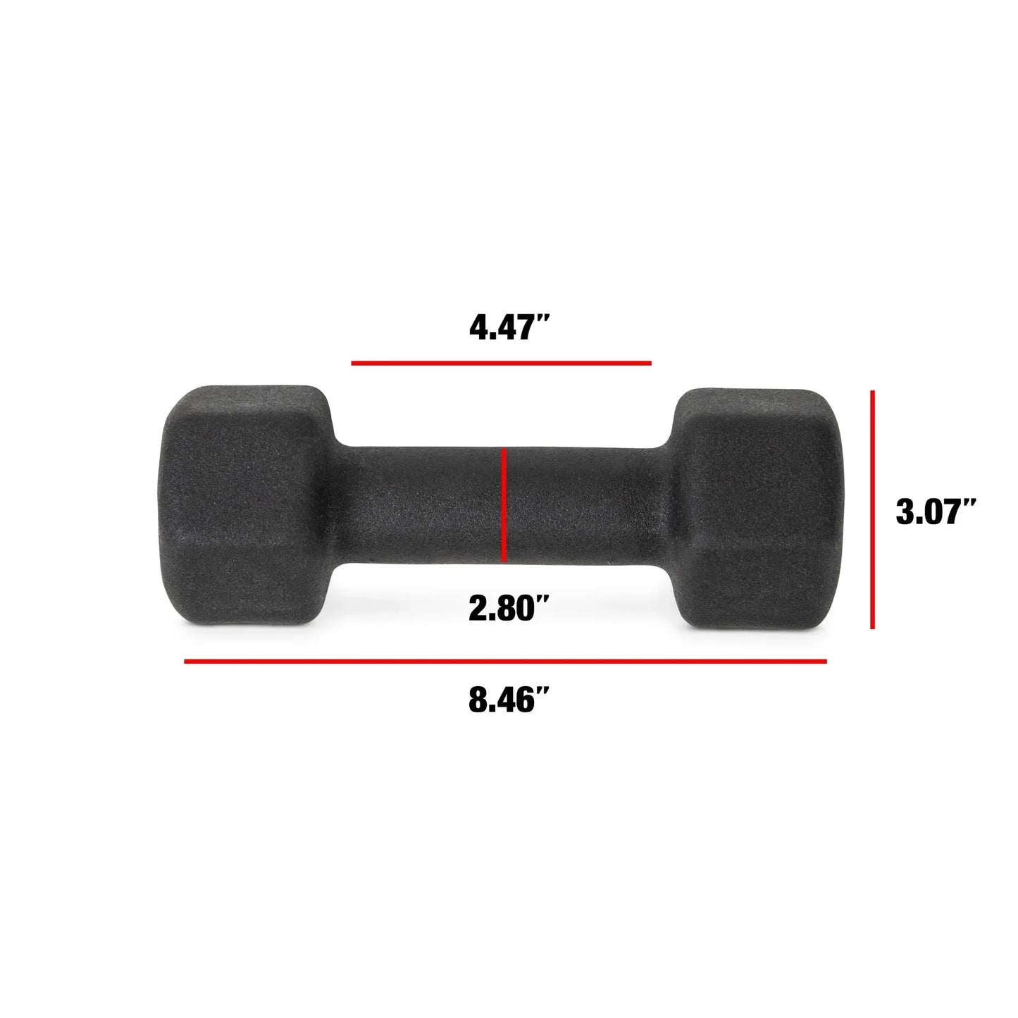 7lb Black Neoprene Dumbbell Pair, Non-Slip Grip Hand Weights for Womens Fitness, Home Gym & Strength Training