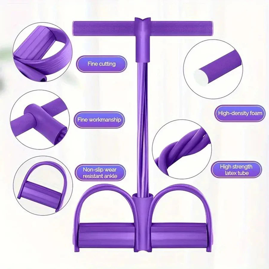 1PC6-tube elastic yoga pedal pull resistance band, suitable for abdominal/waist/arm/leg stretching slimming training 7 Sister Stars LLC