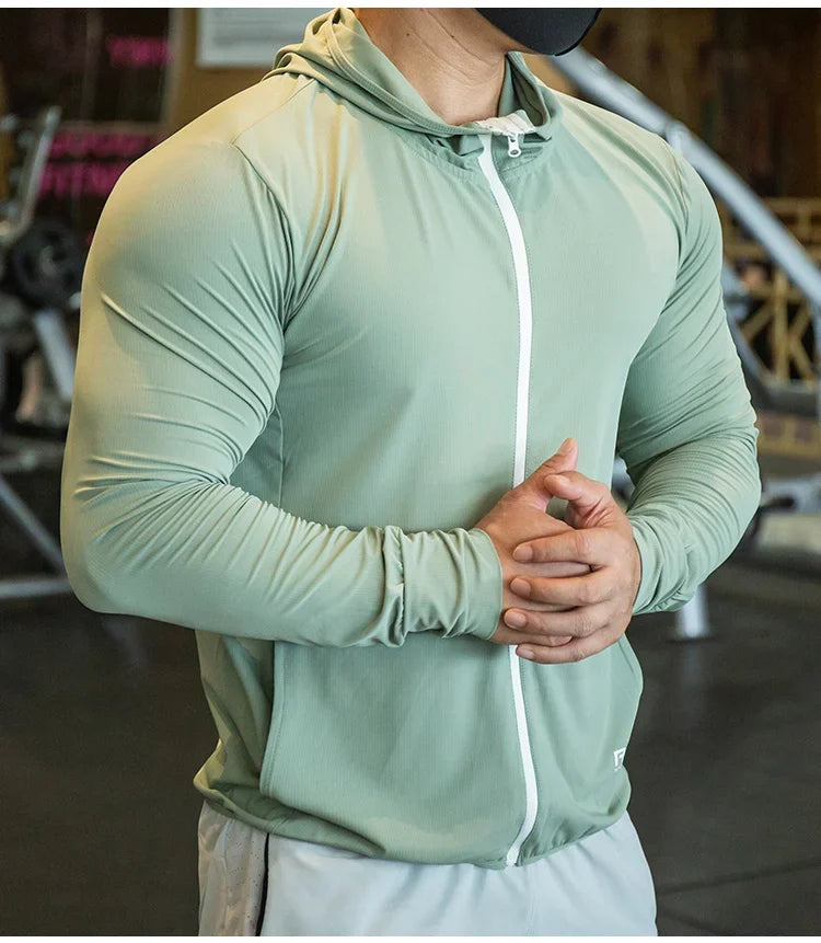 2023 High Quality Men's Jacket Sports Zip Up Long Sleeve T-shirts Quick Dry Gym Fitness Elasticity Coats Running Man Sweatshirts 7 Sister Stars LLC