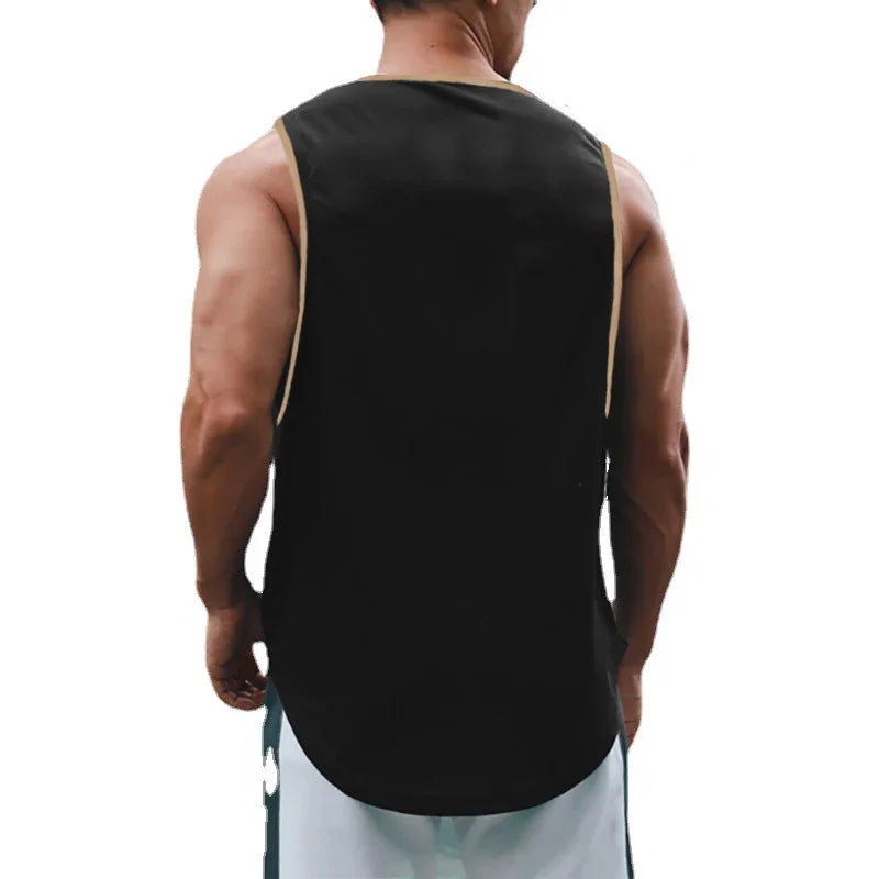 Gym Fitness Bodybuilding Sport Vests Mesh Breathable Quick Dry Running Tank Tops Mens Workout Muscle Casual Elastic T-shirts 7 Sister Stars LLC