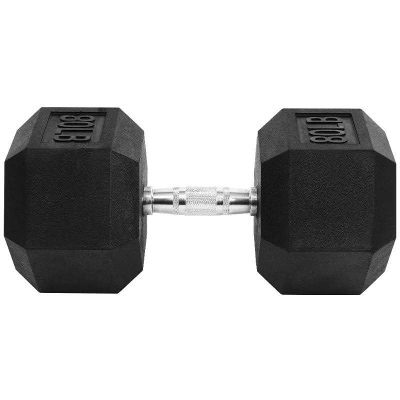 BalanceFrom Rubber Encased Hex Dumbbells, 45 lbs Pair, Black 7 Sister Stars LLC