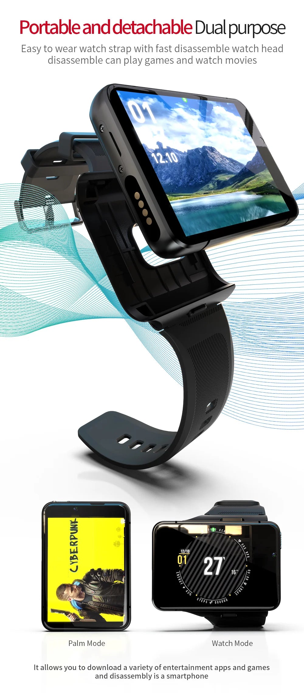 2025 APPLLP MAX Smart Watch GPS 4G WIFI Watches 2.88 Inch Touch Screen Sports Dual Camera Gaming Watch for Men Women