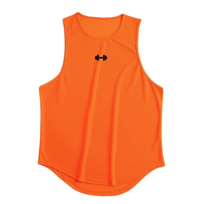 Gym Fitness Bodybuilding Sport Vests Mesh Breathable Quick Dry Running Tank Tops Mens Workout Muscle Casual Elastic T-shirts 7 Sister Stars LLC
