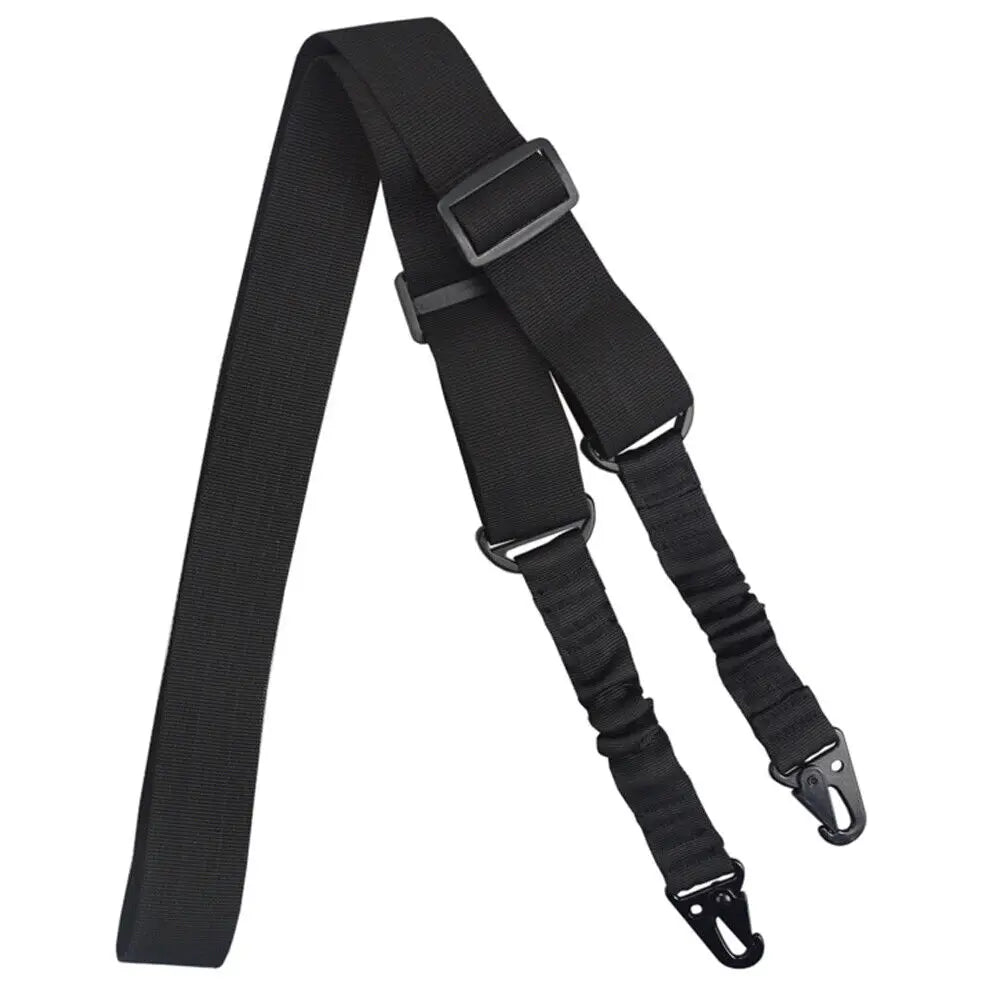 Two Points Rifle Sling with Length Adjuster Traditional Sling with Metal Hook Adjustable Outdoor Hunting Shotgun Belts