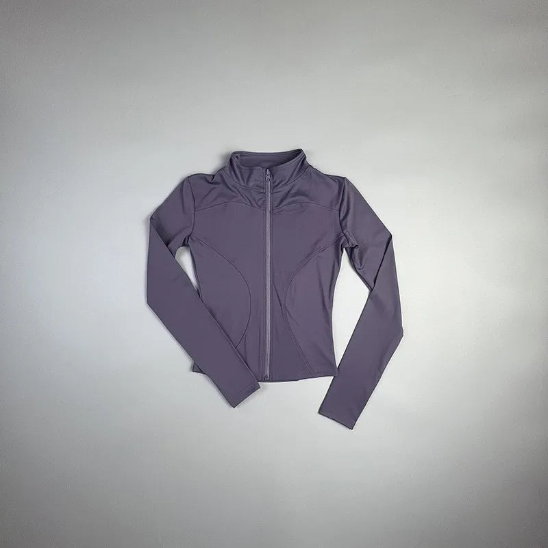 2025 New Yoga Coat Short Sports Jacket WOMEN'S Fitness Clothes Slimming Body Sculpting Zipper Yoga Jacket 7 Sister Stars LLC