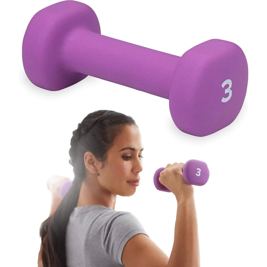 Dumbbell Hand Weight, Neoprene Coated Free Weights for Home Gym, Strength Training for Women Men, Fitness Equipment