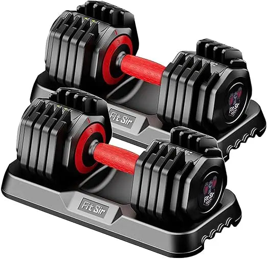 All-in-One 25/55/90 lbs Adjustable Dumbbells, 10-in-1 Free Weights with Non-Slip Grip Handles for Men and Women