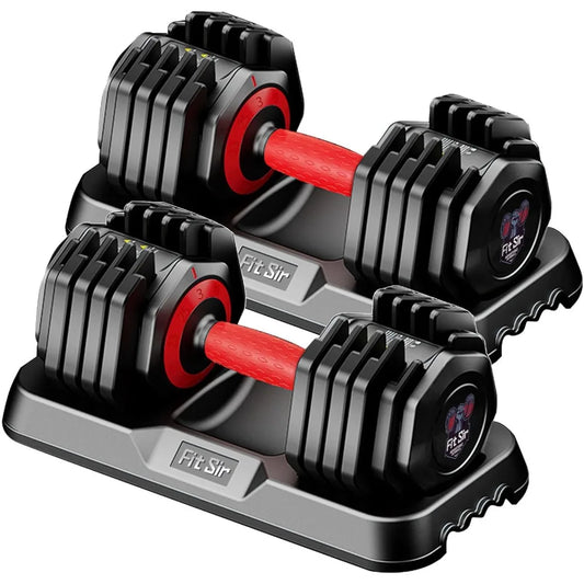 All-in-One 25/55/90 lbs Adjustable Dumbbells, 10-in-1 Free Weights with Non-Slip Grip Handles for Men and Women