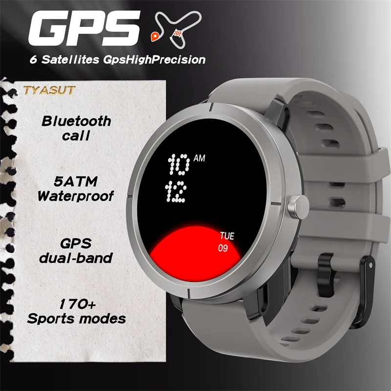 2025 New GPS Sports Smart Watch 1.32 inch AMOLED 5ATM Waterproof Outdoor Watch 360mAh Battery call Smarwatch For Men And Women